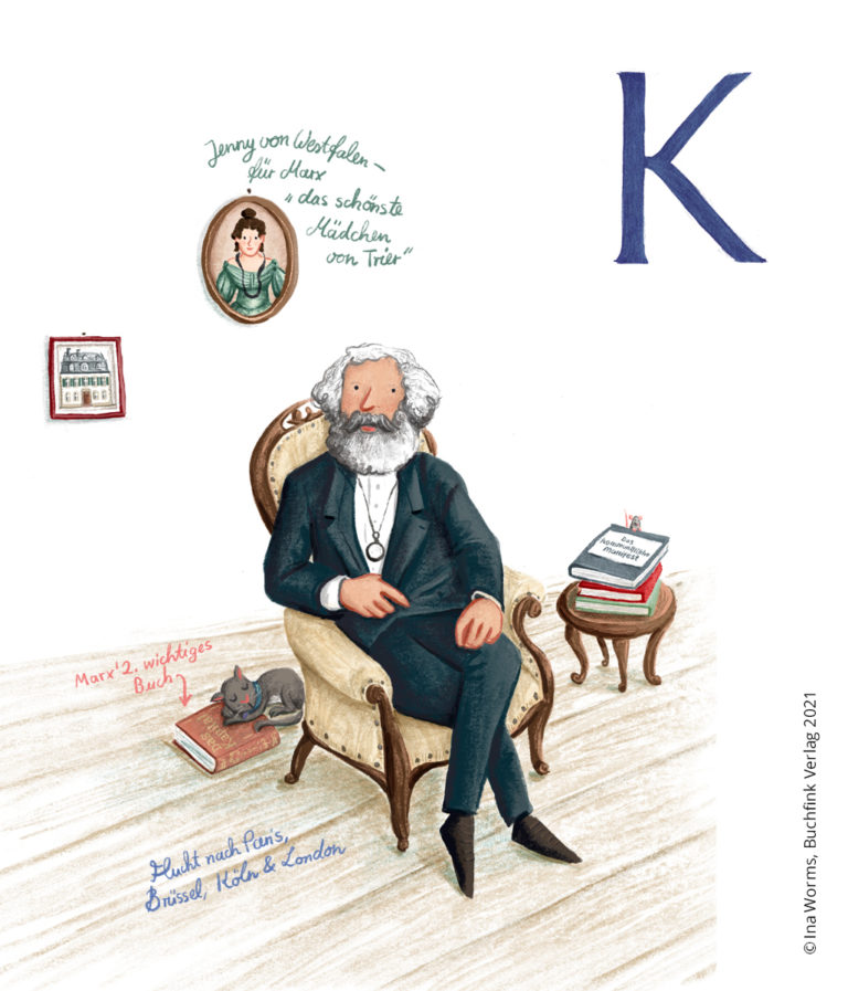 Trier, Karl Marx, Bilderbuch, Illustration, Ina Worms, Kinderbuch, Wimmelbild