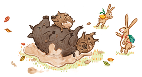 Wildschweinfamilie